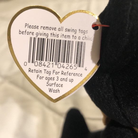 “The End” Bear TY Beanie Baby, Black Bear, Vintage Collectible 1999 - Picture 11 of 14